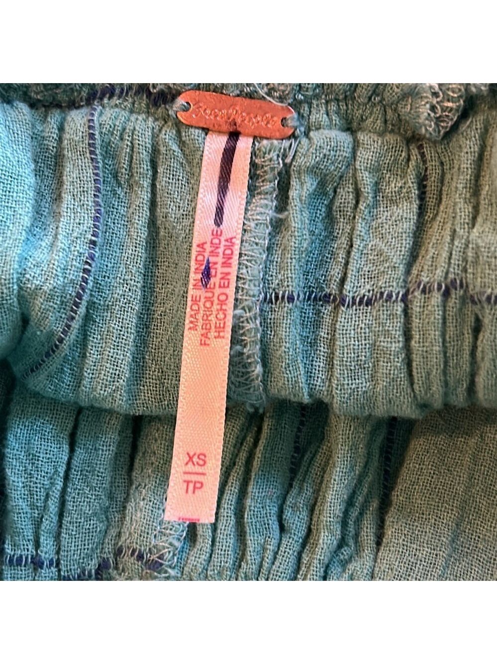 NWOT Free People Lunar Cove Wide Leg Pants in Blue Combo Size XS - Picture 10 of 12